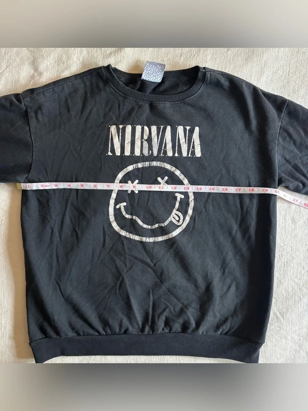 Minga London Nirvana Black Grunge Graphic Sweatshirt M